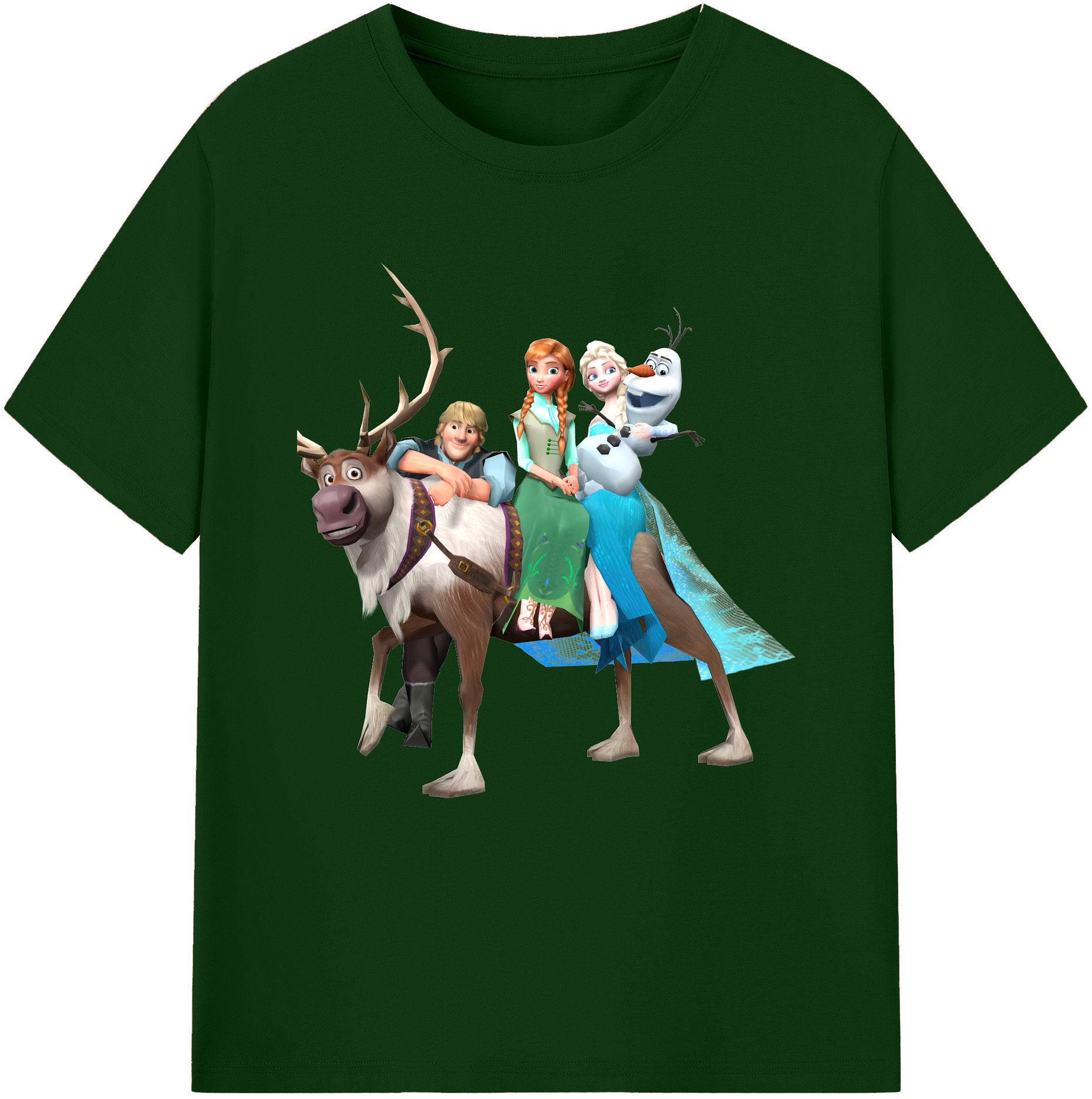 （画像用） アナと雪の女王 アンナ エルサ Frozen Anna Elsa 綿100％半袖Tシャツ（フロントプリント）